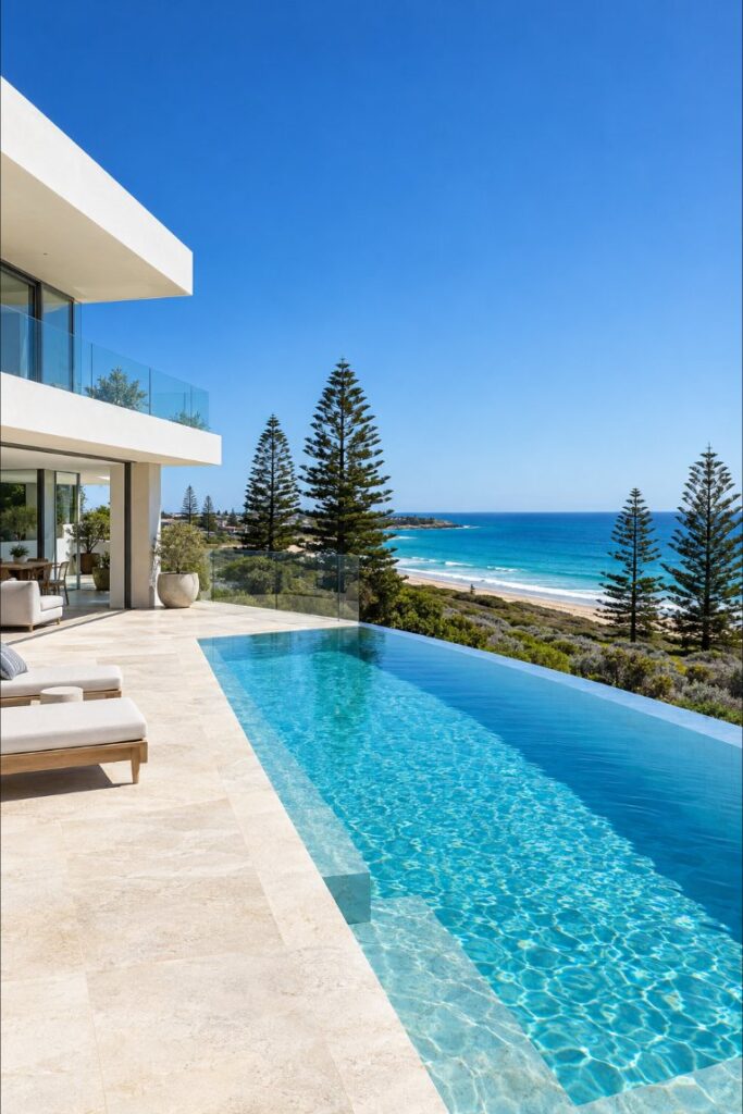 Coastal home with an infinity pool overlooking the ocean